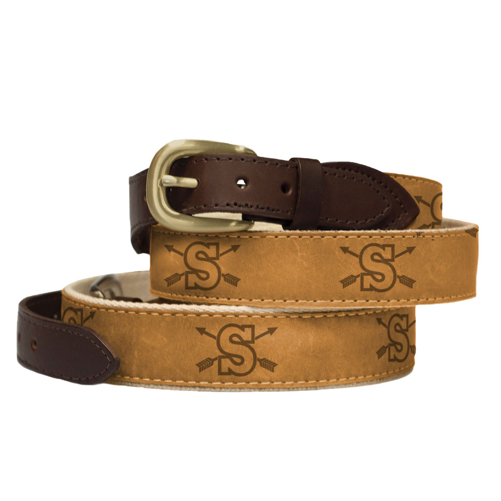 Belt Men's Embossed on Nubuck