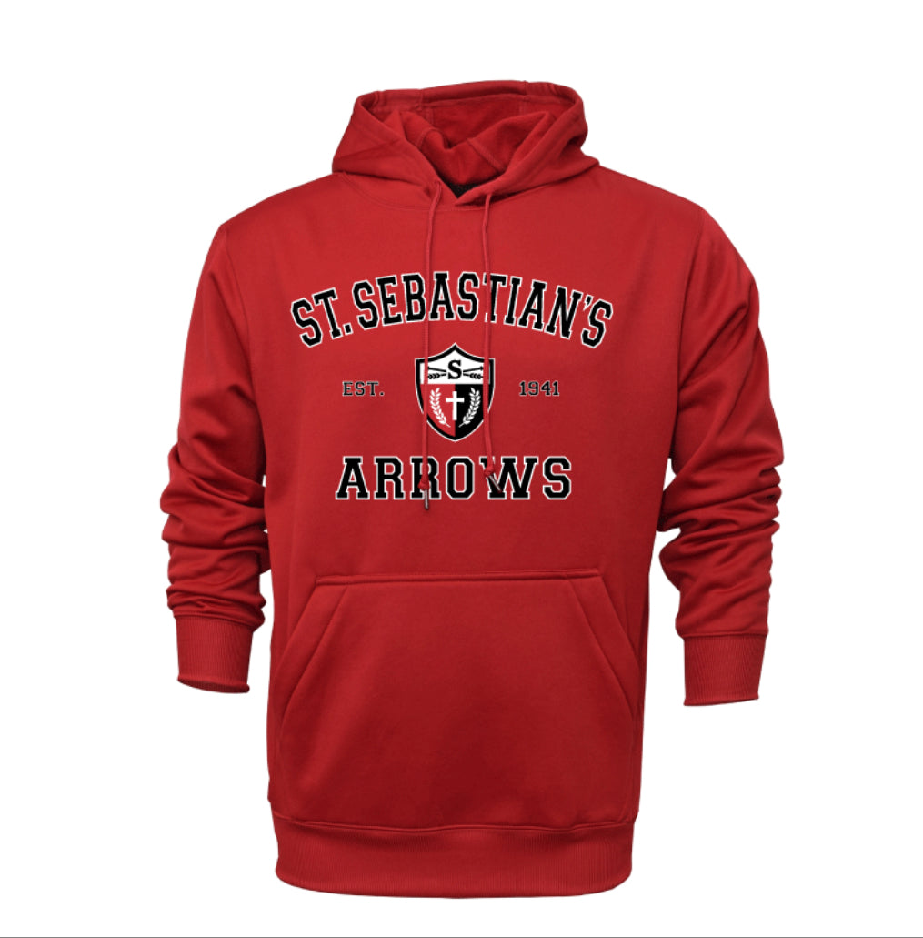 Youth-Hoodie-Perf Poly-ES-Red