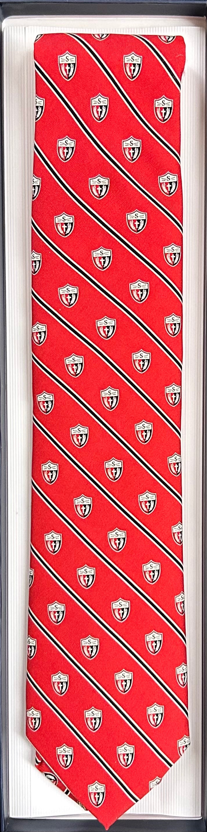 Youth-Tie-Vineyard Vines-Red Stripe/Shield
