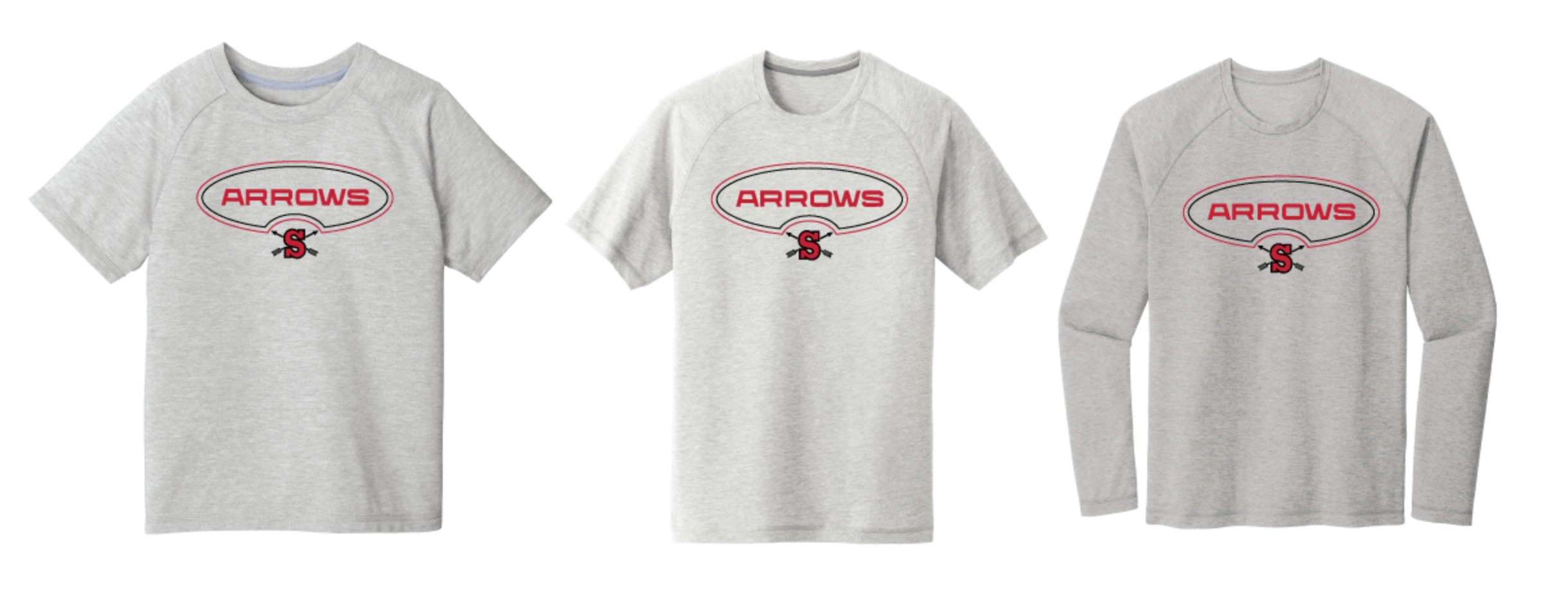 T-Shirt-ES Sports-Short/Sleeve-Tri-Blend Raglan Performance Tee-Grey