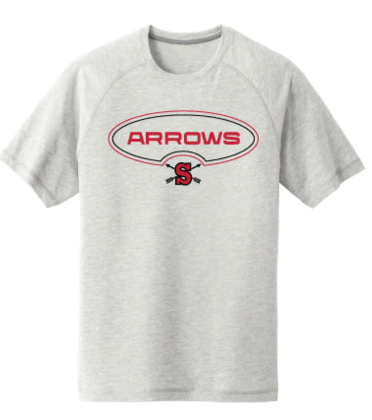 T-Shirt-ES Sports-Short/Sleeve-Tri-Blend Raglan Performance Tee-Grey